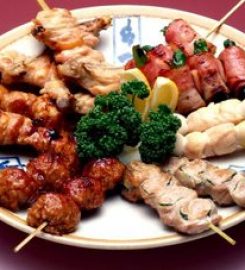 Grilled chicken skewers & fresh seafood, Kushikin